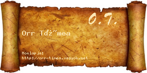 Orr Tímea névjegykártya